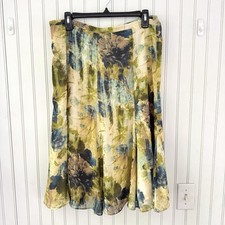 Vintage sz 10 sheer chiffon midi skirt nature fairy boho western grunge Y2K