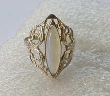 Vintage ring sterling silver 925 Size 9.5 Weight 3.16 g. Moonstone.