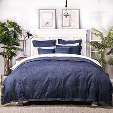 100% Cotton Washed Pillow Case Soft Denim Standard Pillow Sham 20'' x 26'' (1