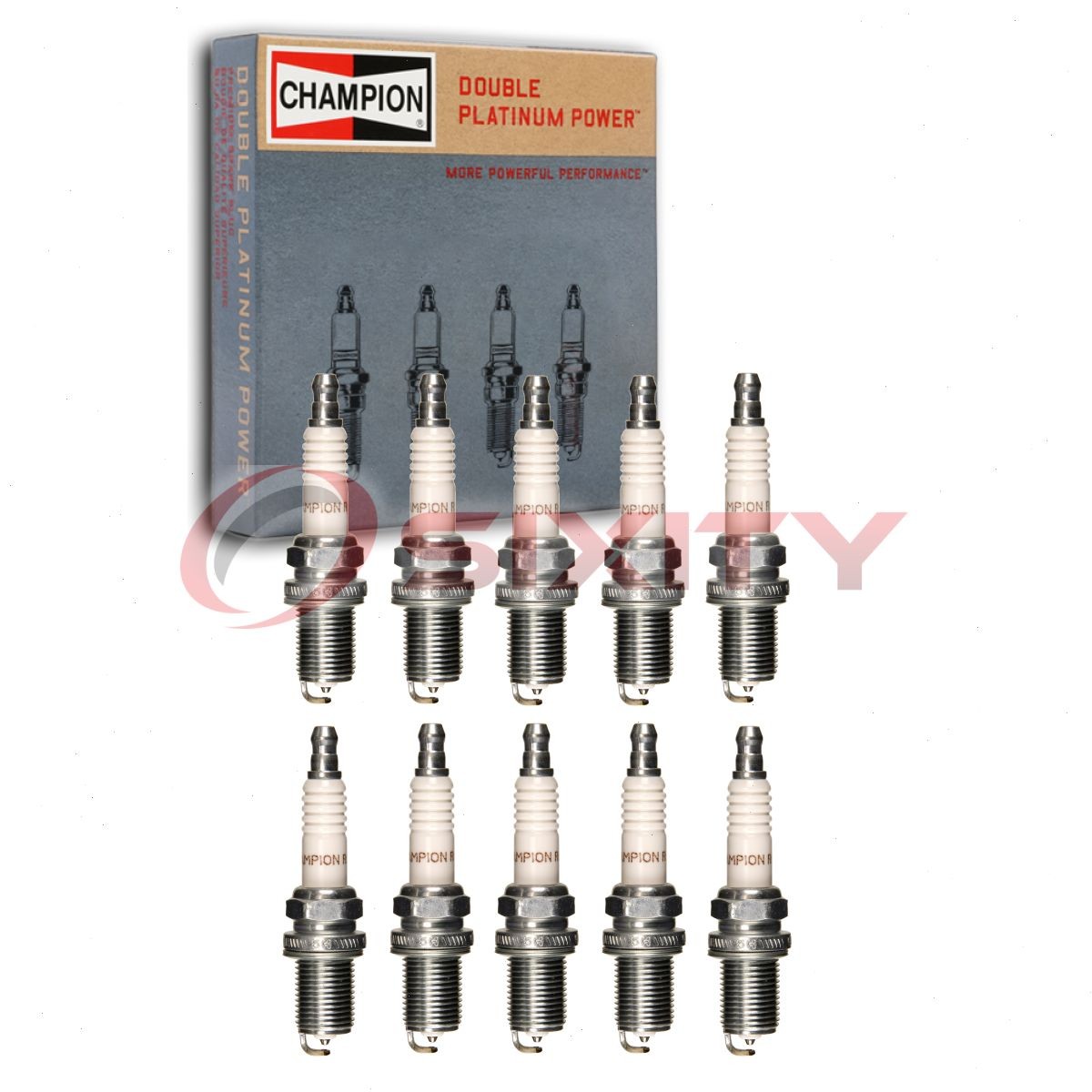 10 pc Champion Double Platinum 7346 Spark Plugs for V99-75-0031 RC10PYP4 co
