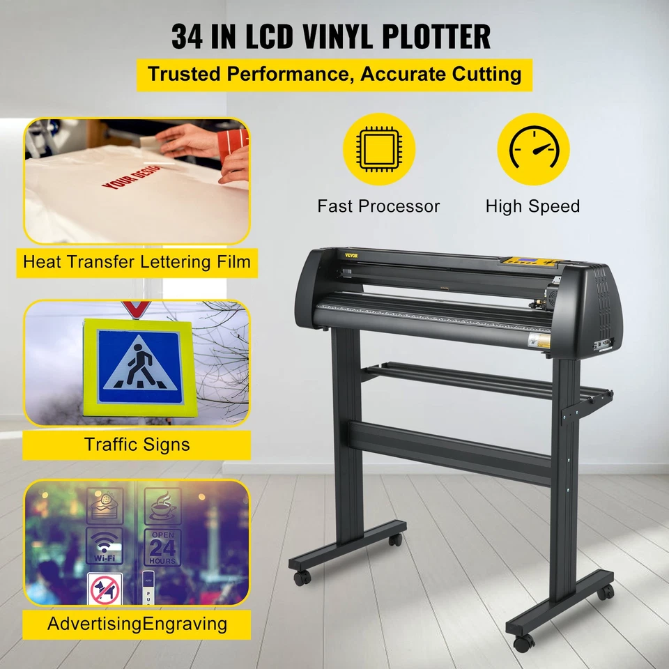 VEVOR 34 Inch Vinyl Cutter Machine Cutting Plotter Starter Bundle Kit Software - Bild 2 von 4