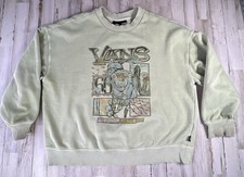 VANS Light Green Crew Neck Cotton Pullover Sweatshirt Size Medium