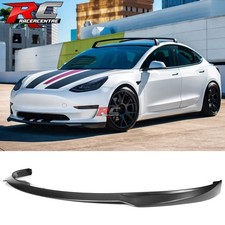 For 17-23 Tesla Model 3 Ikon Style Unpainted Black Pp Front Bumper Lip Spoiler For 17-23 Tesla Model 3 Ikon Style Unpainted Black Pp Front Bumper Lip Spoiler