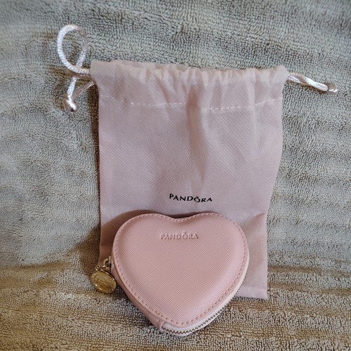 Authentic PANDORA Heart-Shaped Travel Jewelry Case - Blush Pink 