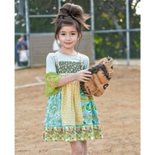 NEW Matilda Jane Boutique girls floral dress Serendipity Swiss Miss knot blue 2