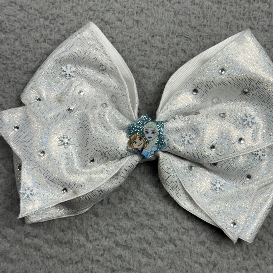 Lazo de pelo congelado grande iluminado de Disney Anna Elsa Arendelle copos de nieve blancos Foto 3 de 4