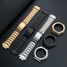 For Casio GA-2100 GA-2110 Stainless Steel Watch Band Strap Bezel Set
