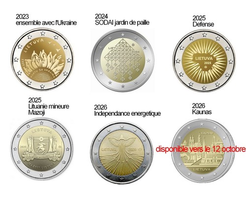 piece de 2 euros commemoratives Lituanie neuve UNC à choisir dans la liste