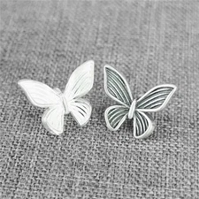 4pcs of 925 Sterling Silver Butterfly Cloth Button Garden Bead for Bracelet