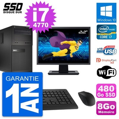 PC tour DELL XE2 MT Bildschirm 22 '' Intel i7-4770 RAM 8Go SSD 480Go Windows 10