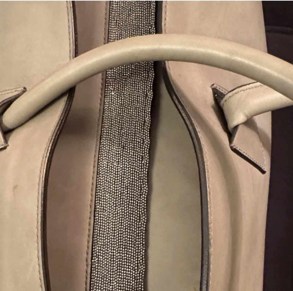 Brunello Cucinelli Taupe Color Leather Top Handle Tote - Image 3 of 4