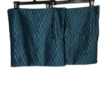 DEZENE 17x17 Teal Throw Pillow Cases: 2 Pack Original Striped Velvet Square Teal