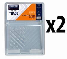 Hamilton 9" Paint Roller Tray Liners Inserts Pack 10 Plastic Disposable Clear
