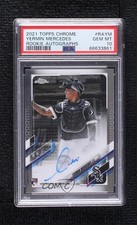 2021 Topps Chrome Rookie Auto Yermin Mercedes #RA-YM PSA 10 GEM MT Auto n0c