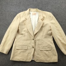 Vintage Pendleton Blazer Womens 14 Beige 100 Virgin Wool Made in USA Two Button