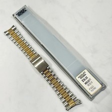 Hadley Roma MB5207T Men  s 2-Tone Plated Stainless Steel 20mm Watch Band NOS 