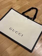 Authentic GUCCI Large Shopping Gift Bag Tuxedo Black/White  Card 19 x 14 x 6.75