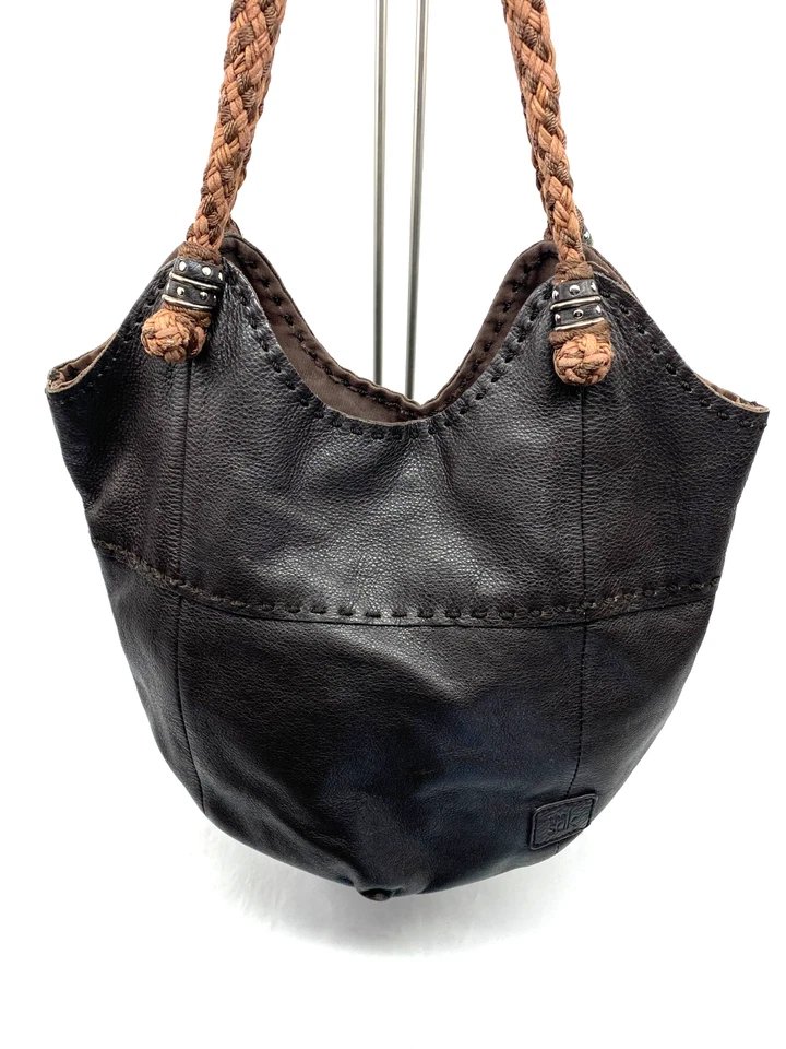 The Sak Indio Women's Boho Shoulder Bag Bucket Bag Medium Leather Brown Boho - Image 4 of 4