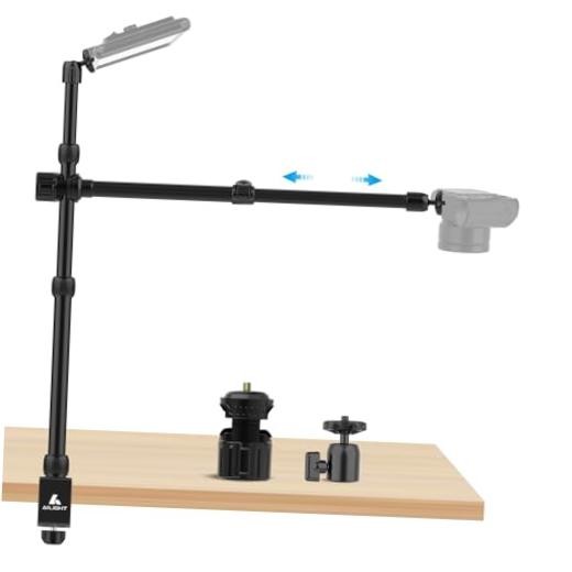 Overhead Camera Mount Desk Stand, 15.75"-33.45" Webcam Mount with 2 TS61