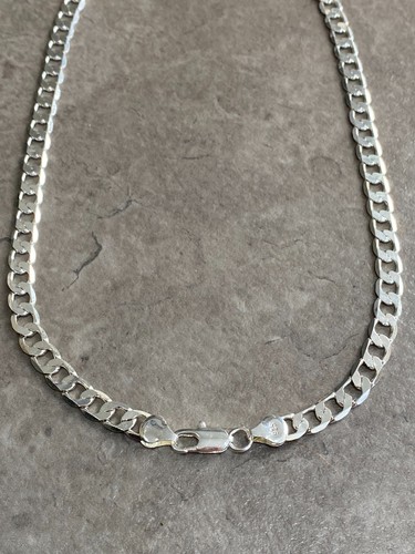 Men's Curb Chain Link Chain Necklace 925 Silver 50cm x 8mm
