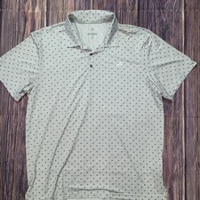 Adidas Polo Golf Shirt Adi-Print Logo ULT Grey Men's Size XL UPF50