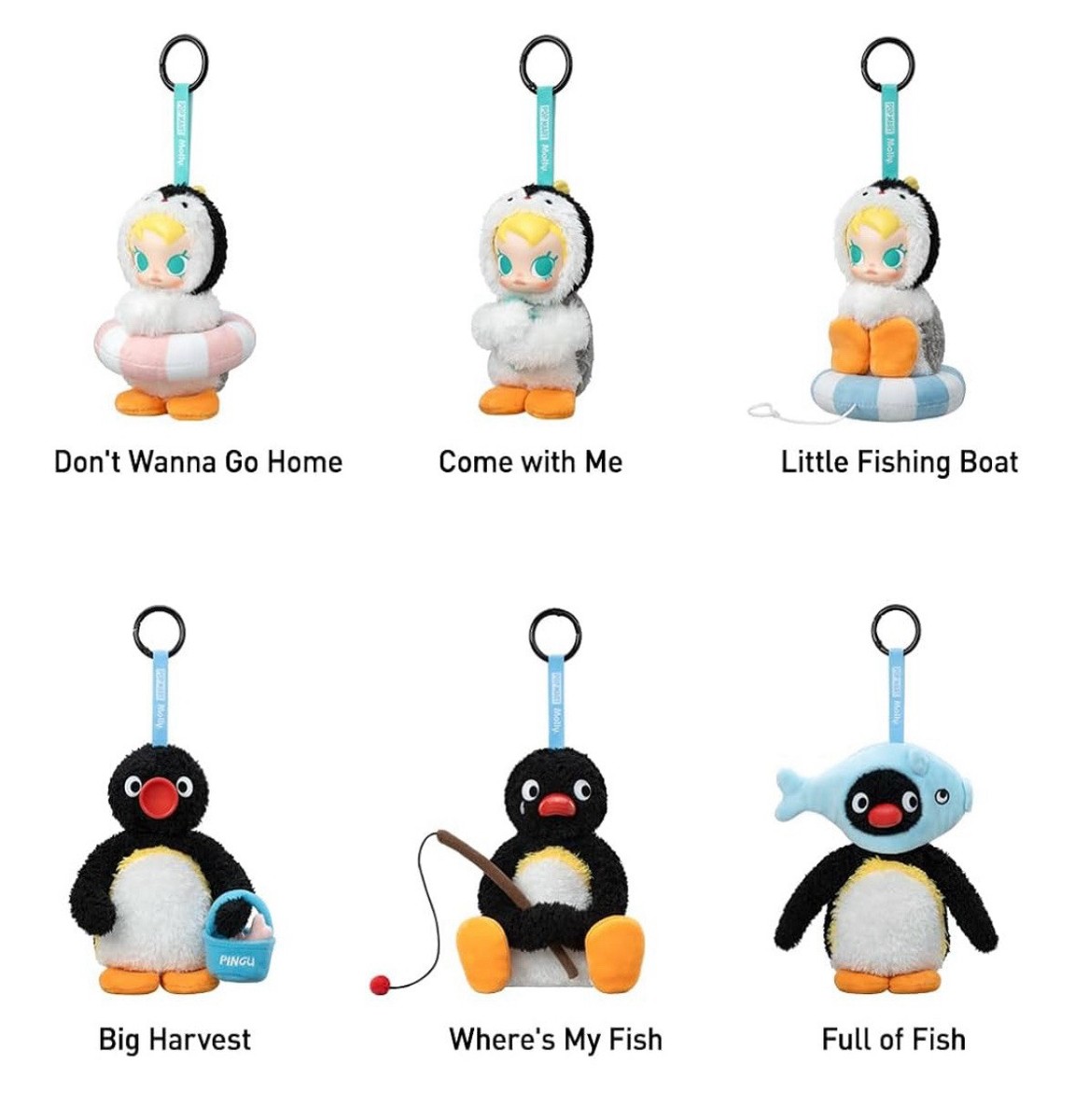 Baby Molly × Pingu Happy Fishing 2体セット Baby Molly×Pingu Happy Fishing Series Plush Blind Box