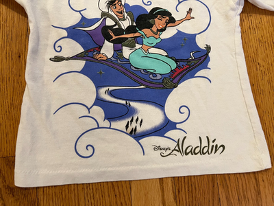 VTG 1992 Disney's Aladdin Shirt Size Toddler Kids 3-4T Single