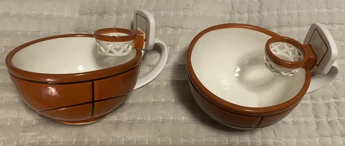 NEW PAIR Max'is Creations The Mug With A Hoop 16 oz Basketball Hoop Mug/Cup/Bowl
