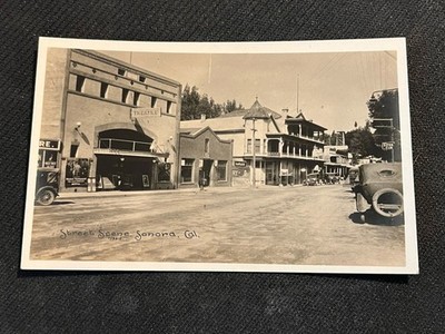 c. 1915-20 RPPC: Sonora, CA Street Scene - Real Photo Postcard, Mabel Normand