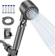 High Pressure Shower Head with Handheld Filter, 3 Spray Modes, 5 Replacement