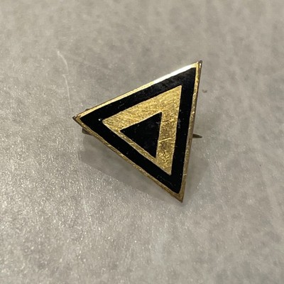 Delphian Society Lapel Pin 1/10 10K Gold 3 Deltas Black & Gold Women's Education