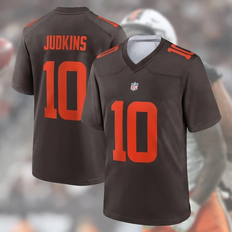 ¡LO ÚLTIMO! Quinshon #10 Judkins Cleveland B Jugador Nombre y Número AOP Hecho por Fan Foto 3 de 4