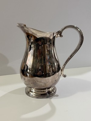 Vintage Newport Gorham Silver-plate Water Pitcher with Ice Lip 9'' Tall
