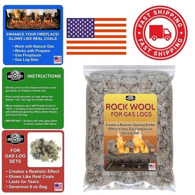 Rock Wool for Gas Log 6 oz Bag Creates Realistic Ember Effect in Fireplaces