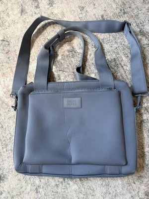 DAGNE DOVER  Ryan Neoprene Laptop Bag  16'' x 13'' Messenger Crossbody Blue Gray