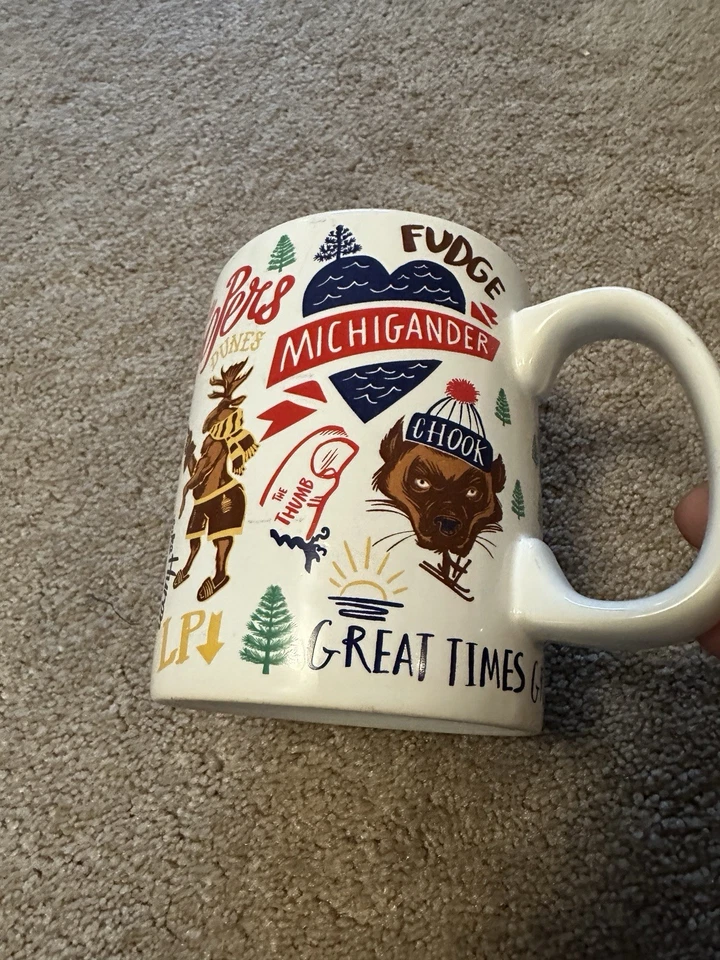 Michigan Yooper Upper Peninsula Detroit Primitives by Kathy Mermaid Mug Ceramic - Image 3 of 4