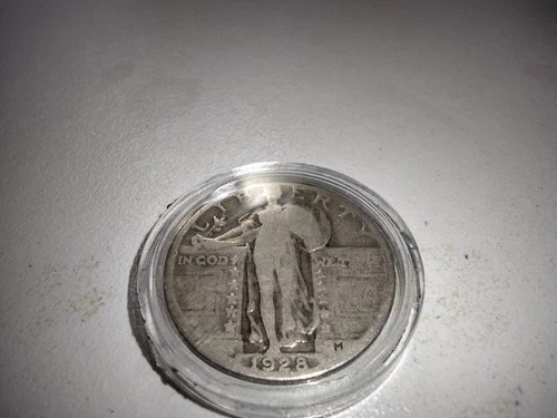 1928 Standing Liberty Quarter In Very Nice Condition In Plastic Holder See Pics
