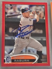 2012 Topps Red RYAN RABURN Tigers In-Person Signed Autographed AUTO