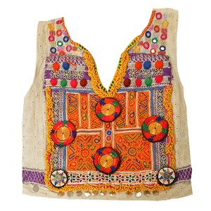 Sanskriti Vintage Cotton Hand Embroidered Kutch Work Design Fabric