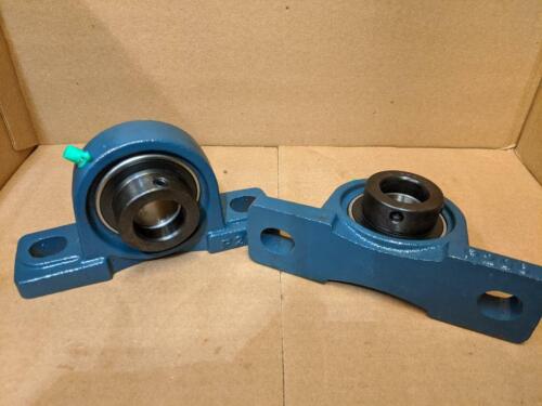 1 Pair HCP206-17 1-1/16 Shaft Pillow Block Bearing w/ Eccentric Locking Collar - Picture 2 of 3
