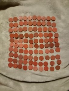  WWII OPA Red 1 Point Food Ration Tokens, Good Condition, Unrestored, Lot Of 100