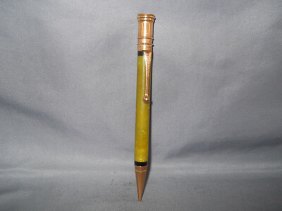 Parker Vintage Flat Top Jade Green Duofold Senior Pencil--working