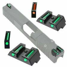 Fiber Optic Sights Set Front Rear for Glock 17 17L 19 22 23 24 26 27 33 34 35 38