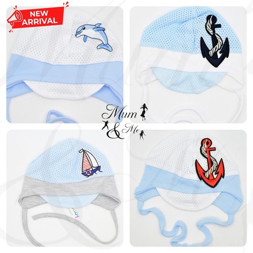 Baby Boys Tie Up Hat Infant Spring Summer Cotton Cap Newborn eBay