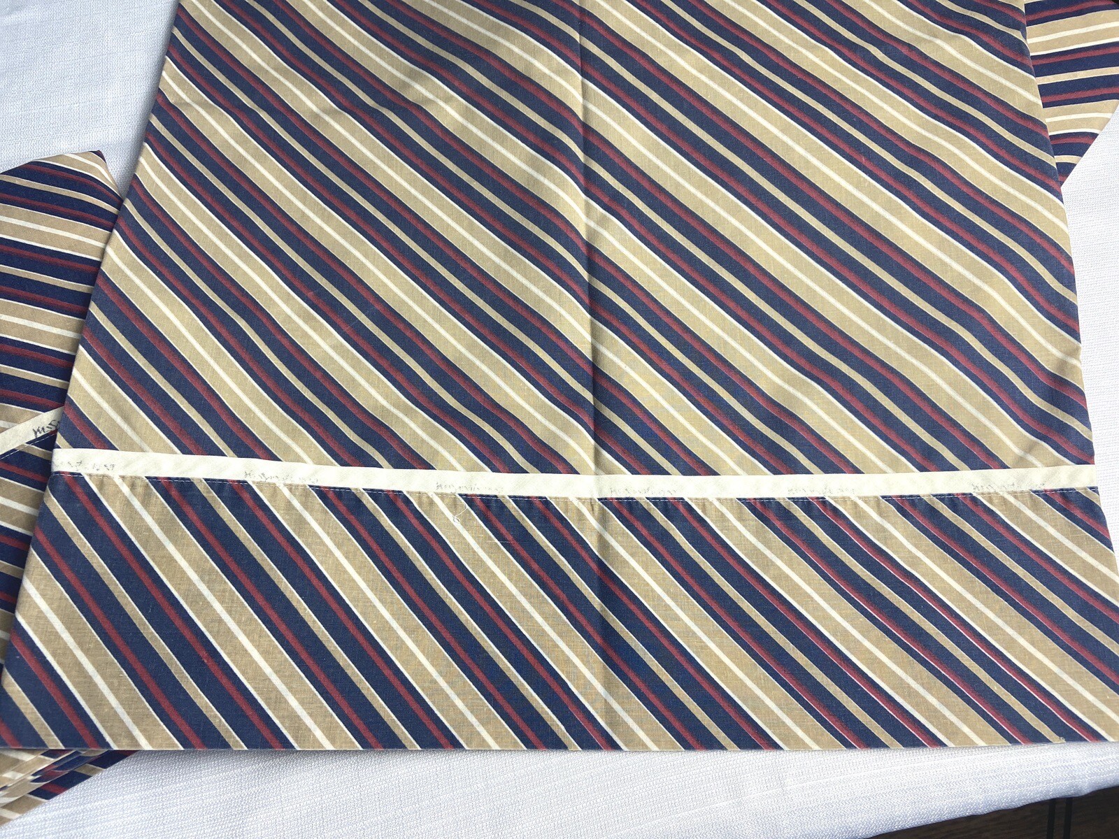 VINTAGE Yves Saint Laurent YSL a righe 2 lenzuola piatte 1 set federe 1980