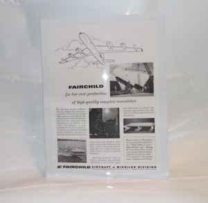 FAIRCHILD AIRCRAFT & MISSILES DIV -ENGINES & AIRPLANE CORP  -ADVERTISING DISPLAY