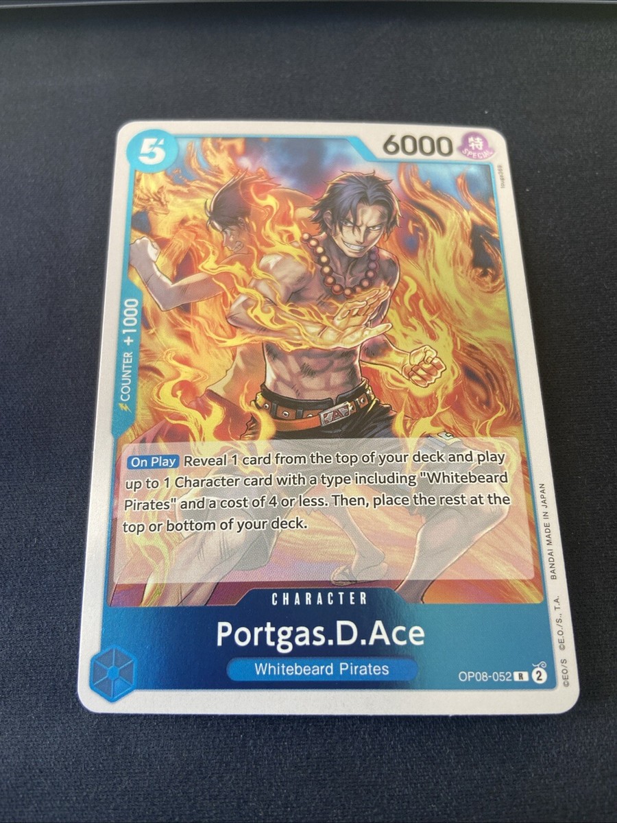 PORTGAS D ACE OP08-052 R FOIL ONE PIECE Two Legends English Anime