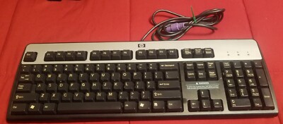 HP Tastatur KB-0316 Schwarz/silber | PS/2 Anschluss, Englisch/internationales Layout