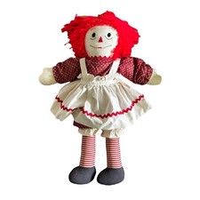 Vintage 1980s Raggedy Ann Doll I Love You Heart Very Well Made No Tags 25"