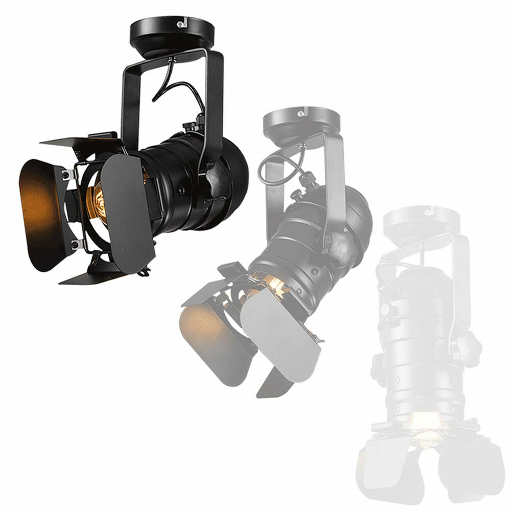 Loft Industrial Iron Spotlight Vintage Ceiling Lights LED Shop Light